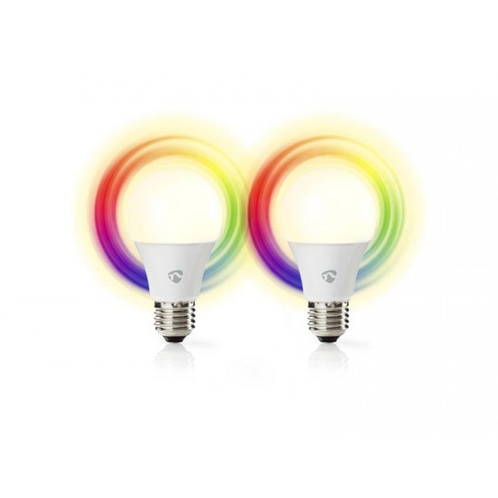 Smart sada LED žiaroviek E27 9W RGB NEDIS WIFILRC20E27 WiFi Tuya