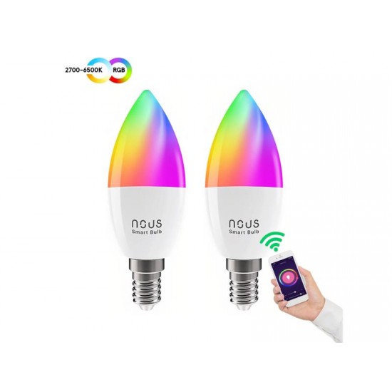 Smart sada LED žiaroviek E14 4,5W RGB Nous P42pack WiFi Tuya