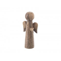 Anjel z mangového dreva so srdcom INDECOR 9,5x4,5x22cm