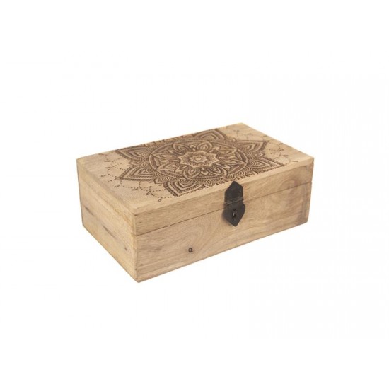 Box z mangového dreva INDECOR Mandala 24x14x8cm