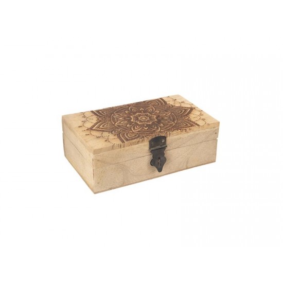 Box z mangového dreva INDECOR Mandala 18x10x6cm